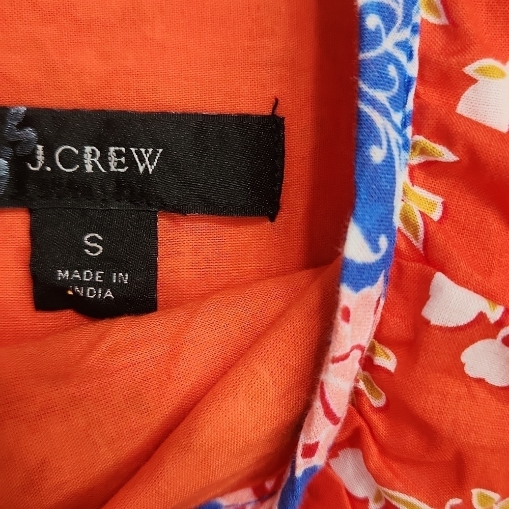 J. Crew Ruffle Vneck Poppy Pattern Boho Spring Blouse Tank - Picture 4 of 5